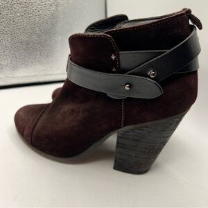 Rag And Bone Rag Bone Dark Brown Suede Block Heel Strappy Belted Harrow Boots